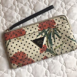 GUESS floral wristlet